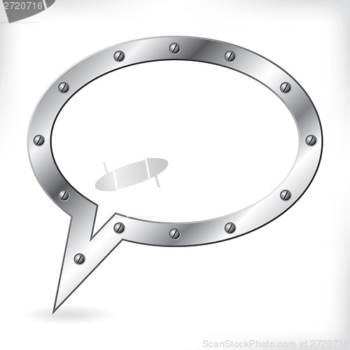 Image of Blank metallic speech bubble design 