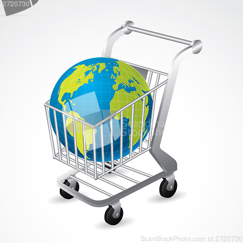 Image of Shopping cart carrying the globe