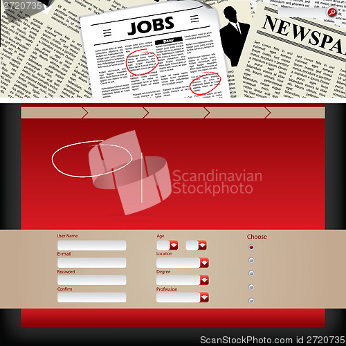 Image of Website template design with newspaper header