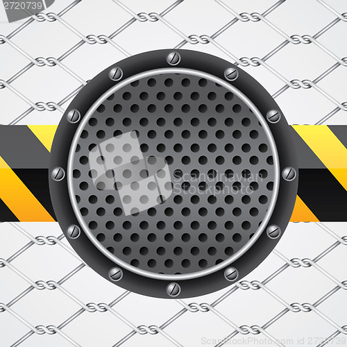 Image of Abstract industrial design with wired fence 