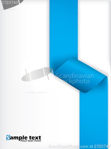 Image of Brochure design with curly blue ribbon