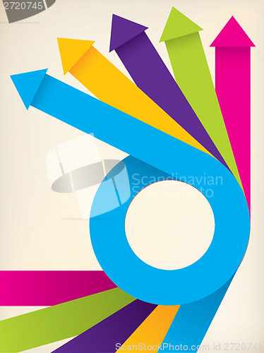 Image of Curving color ribbons with arrows 