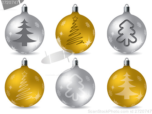 Image of Cool christmas decorations in gold and silver