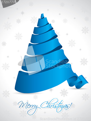 Image of Ribbon christmas tree on white background