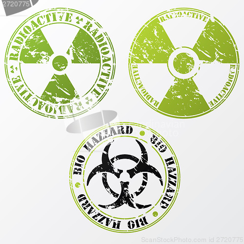 Image of Bio hazard and radioactive stamp set