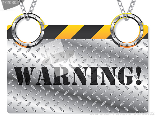 Image of Metallic warning sign 