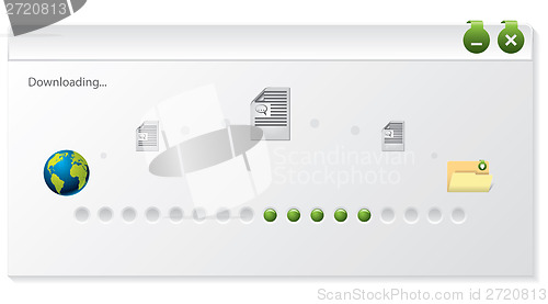 Image of File download progress indicator window design