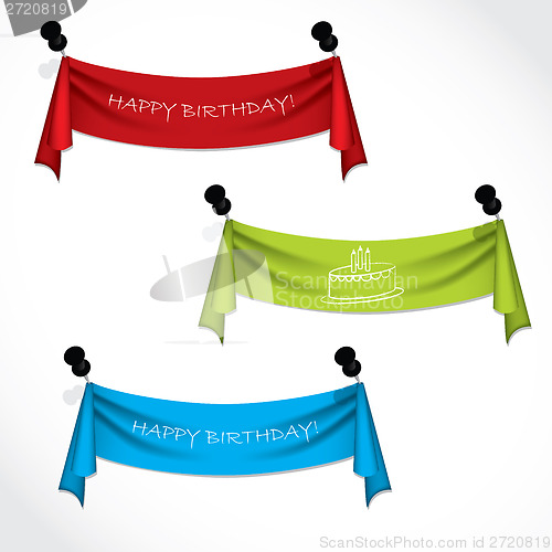 Image of Happy birthday ribbons hanging