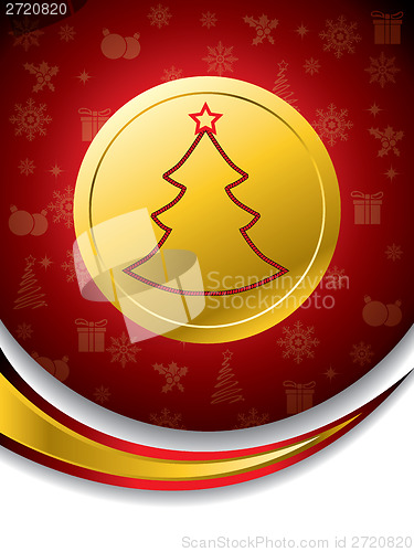 Image of Christmas tree shape on gold medal