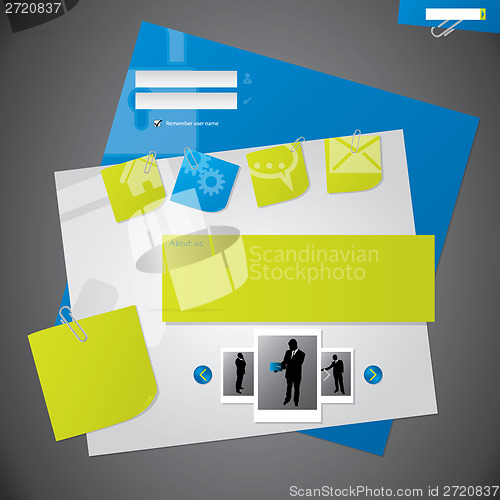 Image of Website template design with notepapers