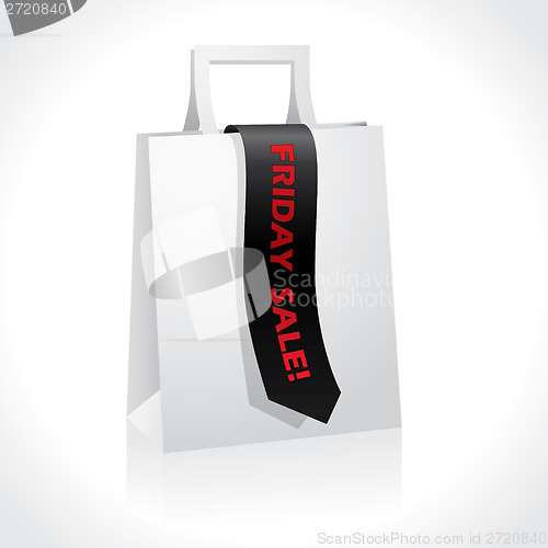 Image of Black friday ribbon on white paperbag