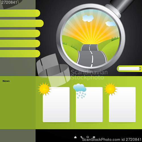Image of Touristic website design with weather forecast