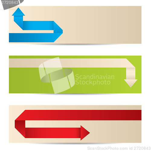 Image of New banner set with origami paper arrows