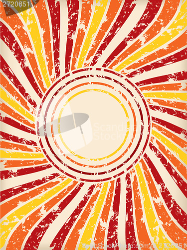 Image of Retro grunge  background with color burst