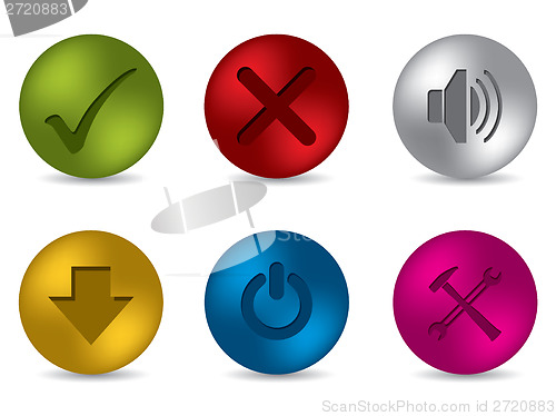 Image of Cool 3d matte button set