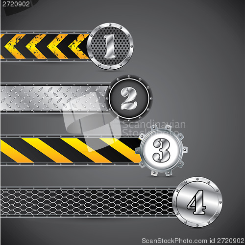 Image of Metallic industrial gradation labels
