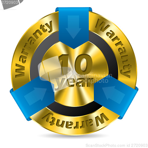 Image of 10 year warranty badge design 