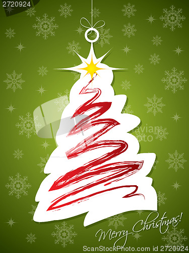 Image of Christmas tree label hanging