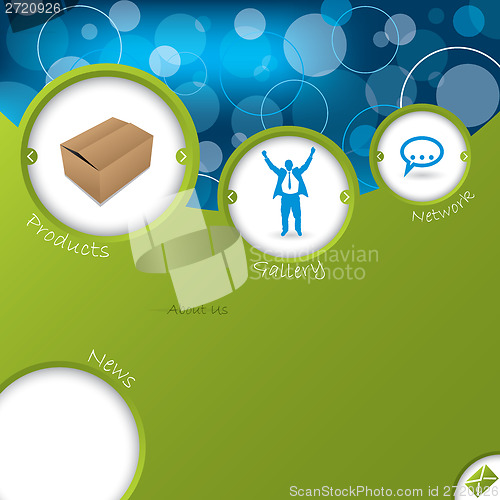 Image of Website template design with product and gallery