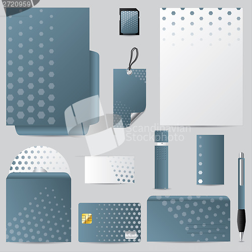 Image of Business vector set with hexagon design