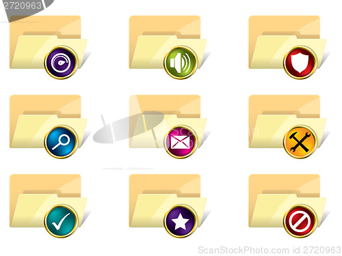 Image of Folder icon set of 9