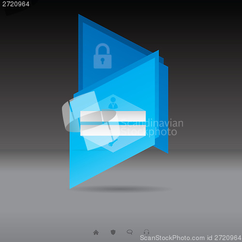 Image of Abstract login screen with blue padlock