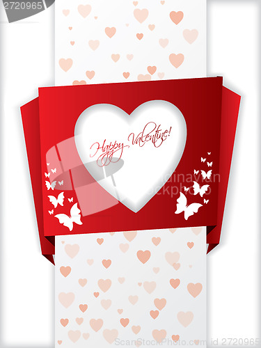 Image of Origami valentine's day greeting