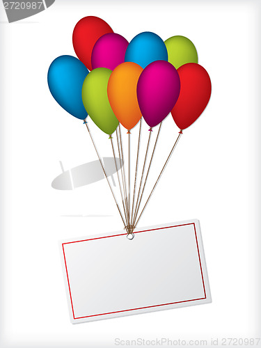 Image of Birthday ballons with editable white label