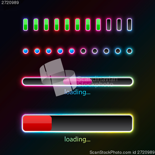 Image of Pprogress bars with neon glow