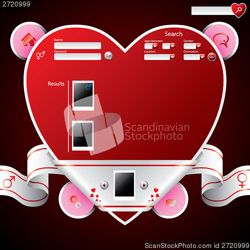 Image of Ribbon wrapped heart shape website template