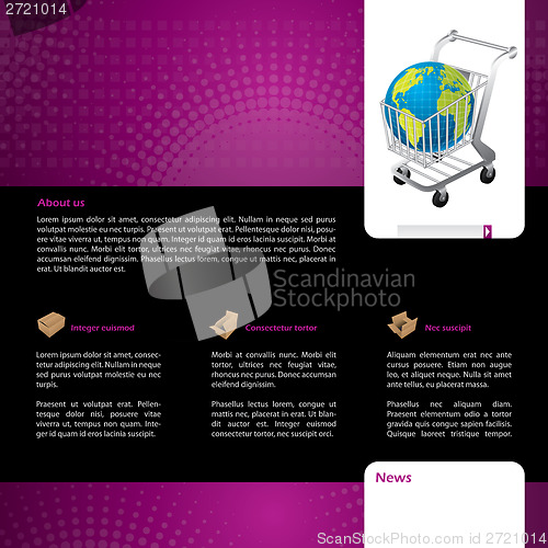 Image of Online shopping website template design 