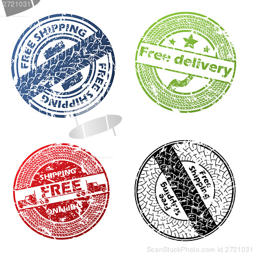 Image of Free delivery seal vector set