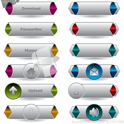 Image of Various cool new buttons with shadows