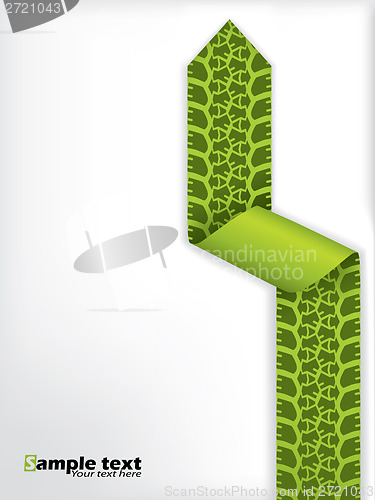 Image of Brochure design with tire textured ribbon