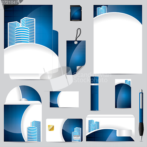 Image of Business vector set in blue