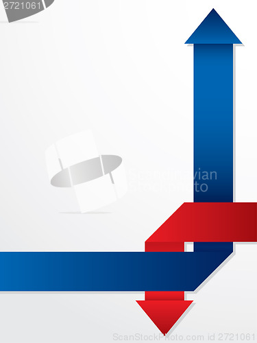 Image of Abstract brochure design with red and blue arrows