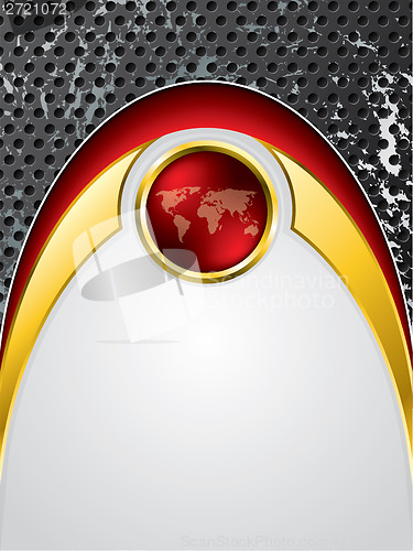 Image of Abstract brochure design with red button