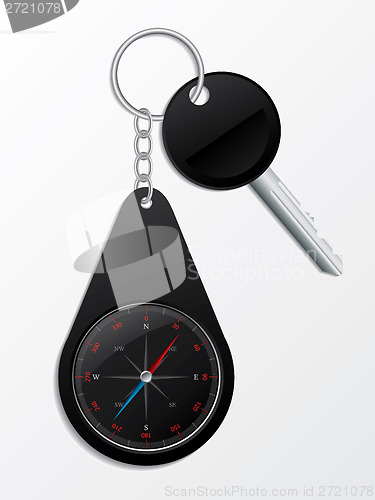 Image of Key with compass keyholder