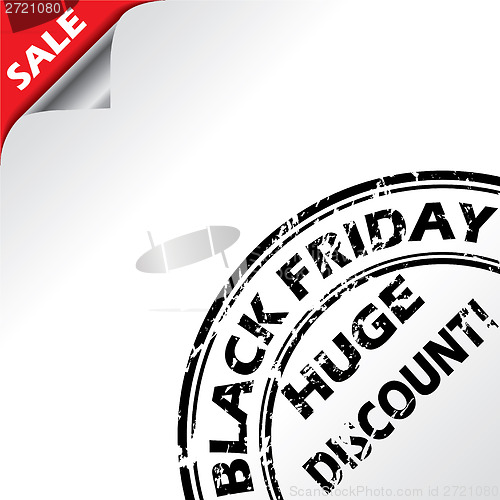 Image of Black friday advertising with grunge seal