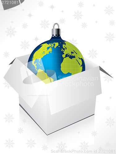 Image of Boxed blue globe decoration