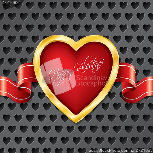Image of Valentine heart with ribbon
