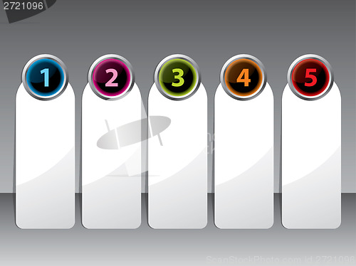Image of Label set with shiny color buttons