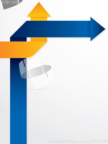 Image of Abstract brochure design with orange and blue arrows