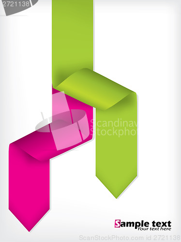 Image of Abstract brochure design with colored arrow ribbons