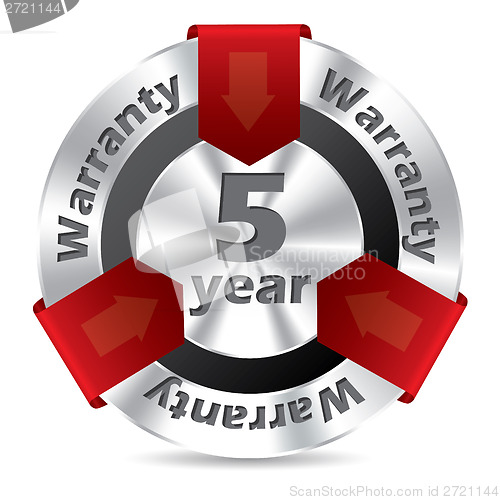 Image of 5 year warranty badge design 