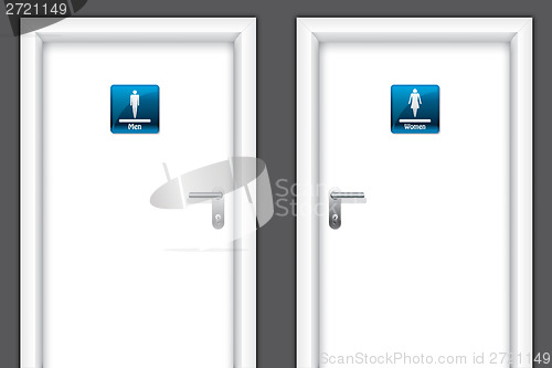 Image of Doors with restroom symbols