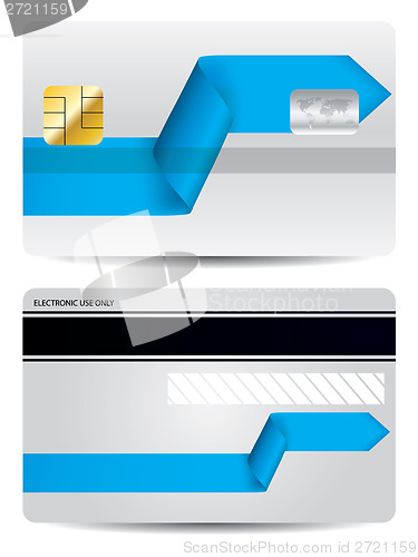 Image of Bent arrow ribbon credit card design 