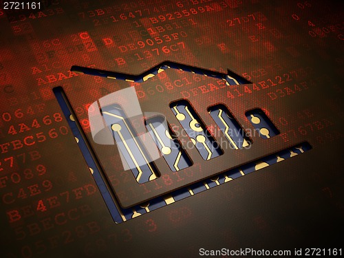 Image of Business concept: Decline Graph on digital screen background