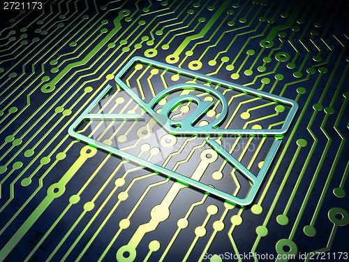 Image of Finance concept: Email on circuit board background