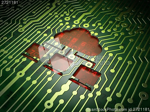 Image of Cloud networking concept: Cloud Network on circuit board background